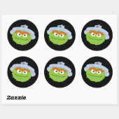 Oscar de Vuilnisman Gezicht Ronde Sticker (Vel)