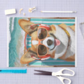 Oscar doet de Riviera, Corgi Genietend van het Lev Tissuepapier (Craft)