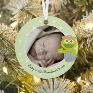 Oscar Eerste Kerstmis baby - Jouw naam toevoegen Metalen Ornament