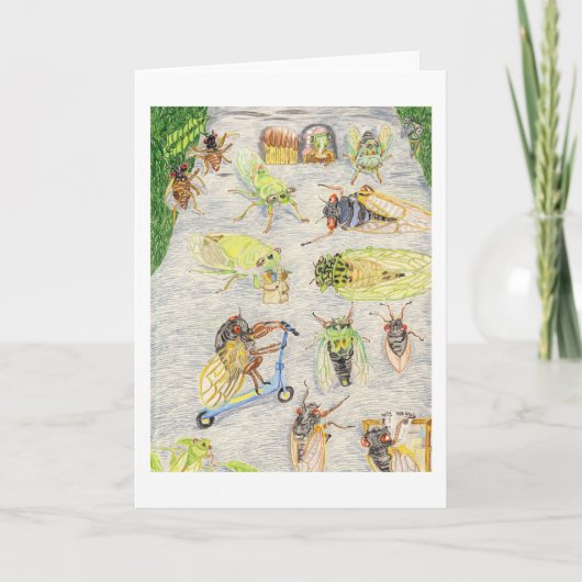 Oscar en Cassandra en hun vrienden Cicada Kaart (Voorkant)