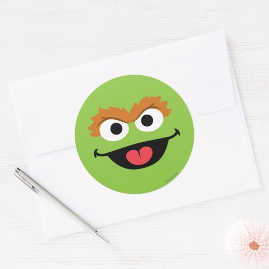 Oscar Face Art Ronde Sticker (Envelop)