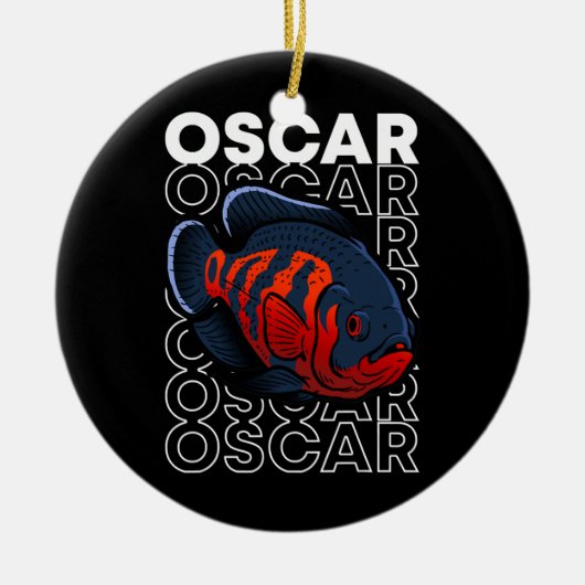 Oscar Fish 80's Style Monster Fish Keeper Keramisch Ornament (Voorkant)