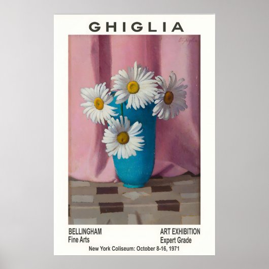 Oscar Ghiglia Bloemschikking Kunsttentoonstelling Poster (Voorkant)