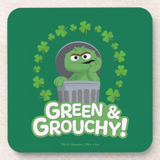 Oscar | Groen & Grouchy! Bier Onderzetter (Voorkant)