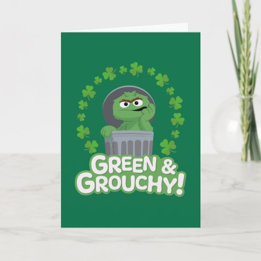 Oscar | Groen & Grouchy! Feestdagen Kaart (Voorkant)