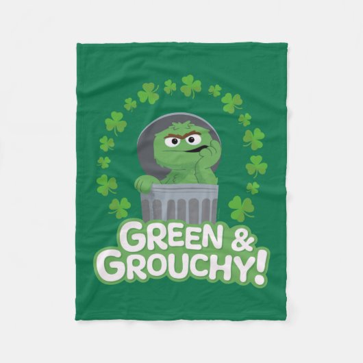 Oscar | Groen & Grouchy! Fleece Deken (Voorkant)