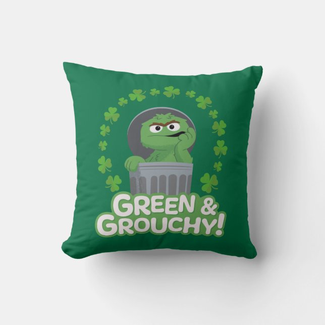 Oscar | Groen & Grouchy! Kussen (Voorkant)