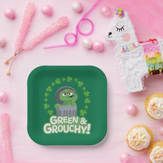Oscar | Groen & Grouchy! Papieren Bordje (Feest)
