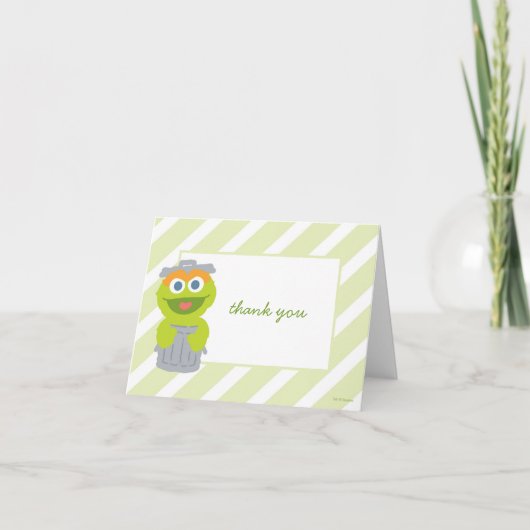 Oscar het Grouch Baby shower Dank u Bedankkaart (Voorkant)