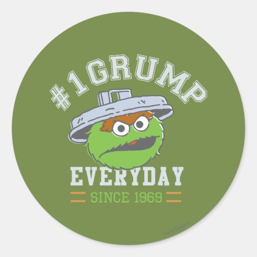 Oscar het Grouch Nummer 1 Ronde Sticker (Voorkant)