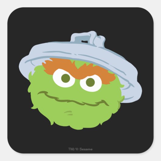 Oscar het Vuilnis gezicht Vierkante Sticker (Voorkant)