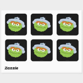 Oscar het Vuilnis gezicht Vierkante Sticker (Vel)