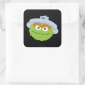 Oscar het Vuilnis gezicht Vierkante Sticker (Tas)