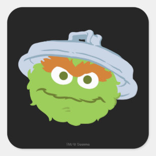 Oscar het Vuilnis gezicht Vierkante Sticker