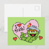 Oscar "I Love Trash"-Valentijn Briefkaart (Voorkant / Achterkant)
