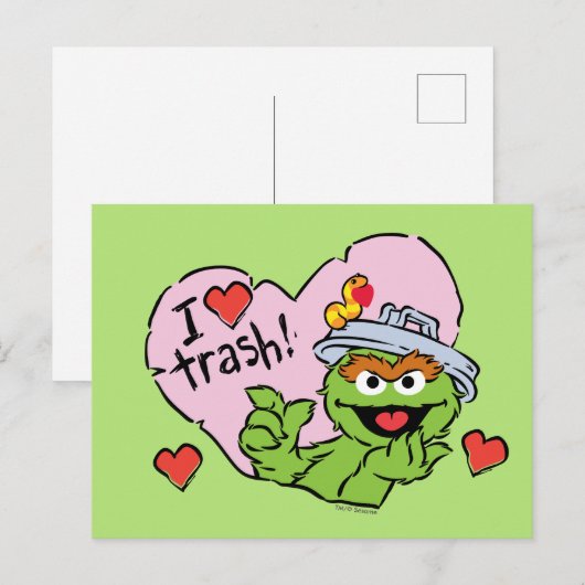 Oscar "I Love Trash"-Valentijn Briefkaart (Voorkant / Achterkant)