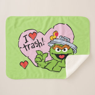 Oscar "I Love Trash"-Valentijn Sherpa Deken