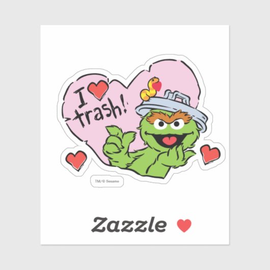 Oscar "I Love Trash"-Valentijn Sticker (Vel)