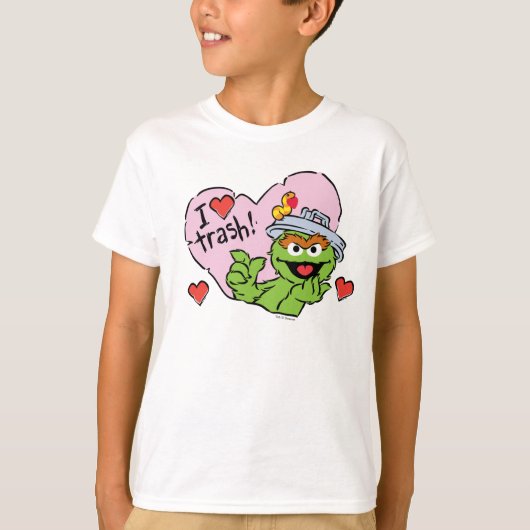 Oscar "I Love Trash"-Valentijn T-shirt (Voorkant)