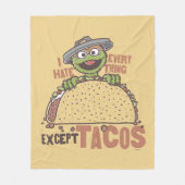 Oscar ik haat alles behalve Tacos Fleece Deken (Voorkant)