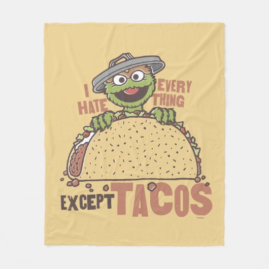 Oscar ik haat alles behalve Tacos Fleece Deken (Voorkant)
