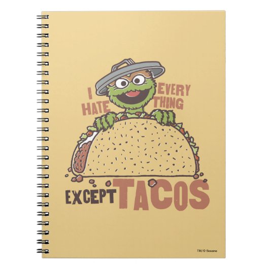 Oscar ik haat alles behalve Tacos Notitieboek (Voorkant)