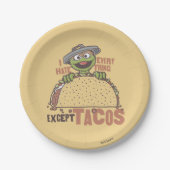 Oscar ik haat alles behalve Tacos Papieren Bordje (Voorkant)