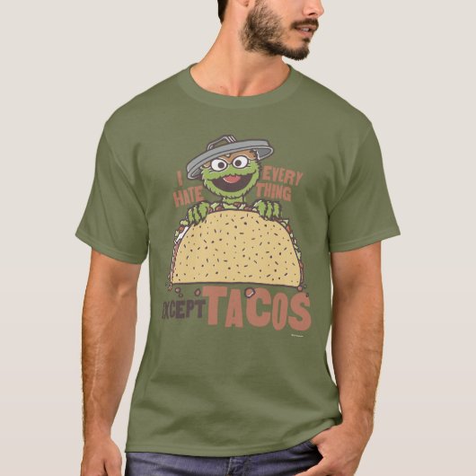Oscar ik haat alles behalve Tacos T-shirt (Voorkant)