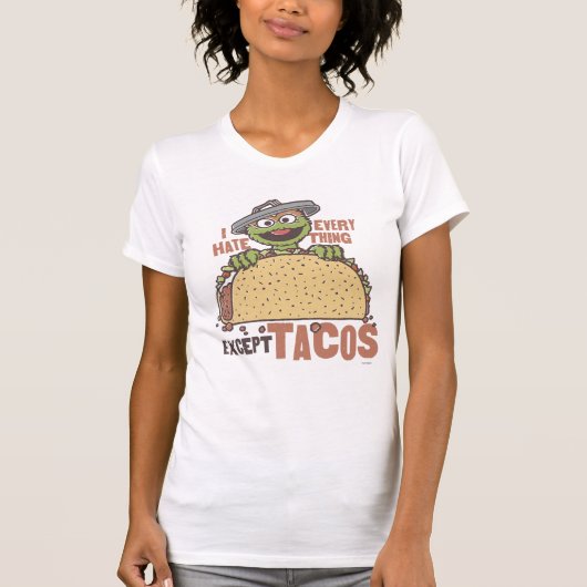 Oscar ik haat alles behalve Tacos T-shirt (Voorkant)