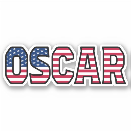 Oscar Name Vorname USA Sticker Stickerset (Voorkant)