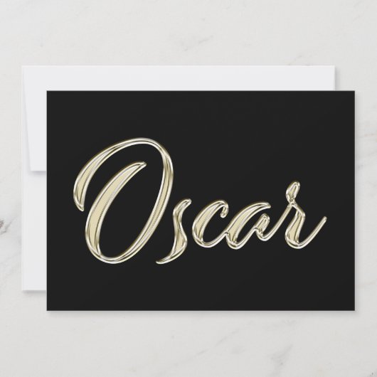 Oscar Name white gold Handwriting Karte Kaart (Voorkant)