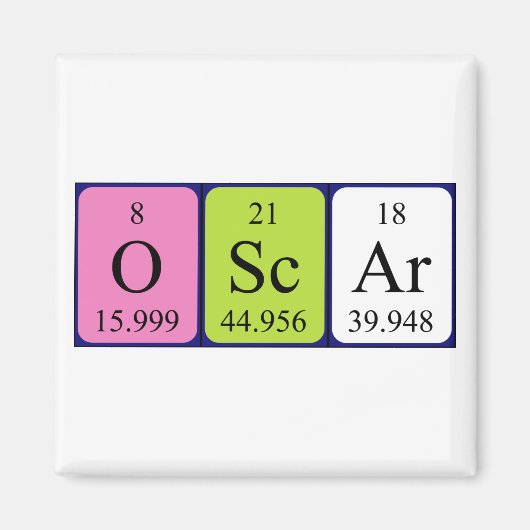 Oscar periodieke tabelnaam magneet (Voorkant)