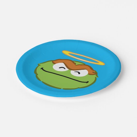 Oscar Smiling Face met Halo Papieren Bordje (Gekanteld)
