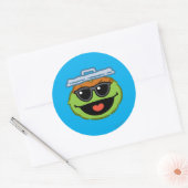 Oscar Smiling Face met zonnebril Ronde Sticker (Envelop)