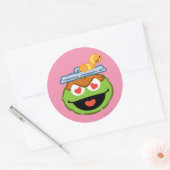 Oscar Smiling Face with Heart Shaped Eyes Ronde Sticker (Envelop)