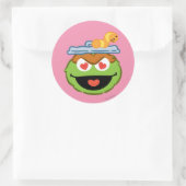 Oscar Smiling Face with Heart Shaped Eyes Ronde Sticker (Tas)