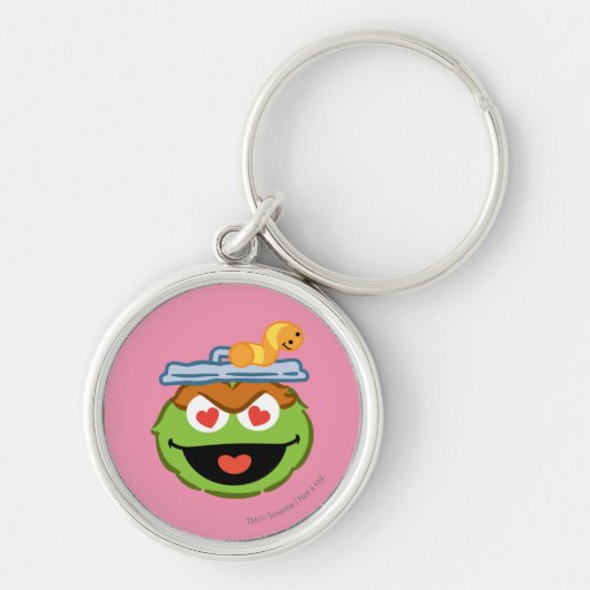 Oscar Smiling Face with Heart Shaped Eyes Sleutelhanger (Voorkant)