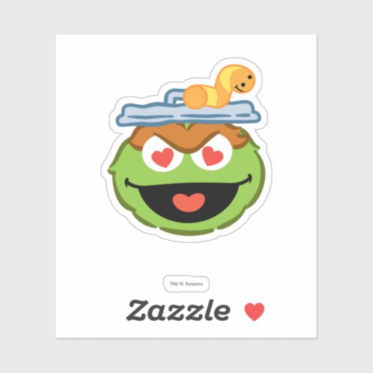Oscar Smiling Face with Heart Shaped Eyes Sticker (Vel)