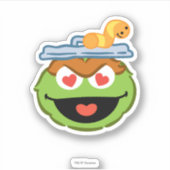 Oscar Smiling Face with Heart Shaped Eyes Sticker (Voorkant)