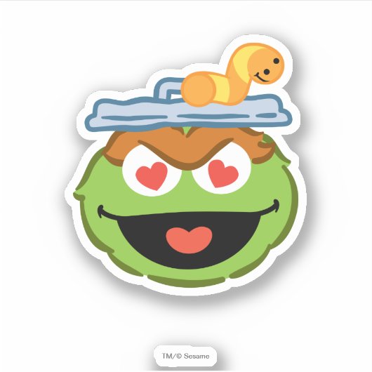 Oscar Smiling Face with Heart Shaped Eyes Sticker (Voorkant)