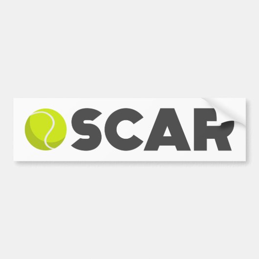 Oscar Tennis Bumpersticker (Voorkant)