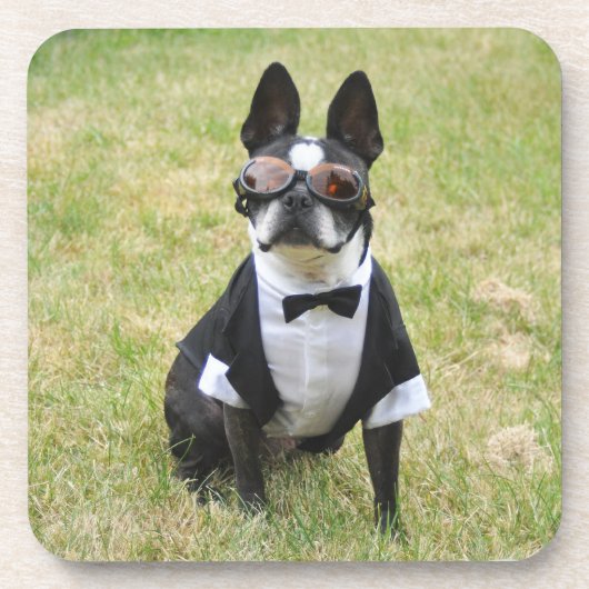 Oscar the Boston Terrier Tuxedo Onderzetters (Voorkant)