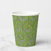 Oscar the Grouch | 80's Throwback Pattern Papieren Bekers (Achterkant)