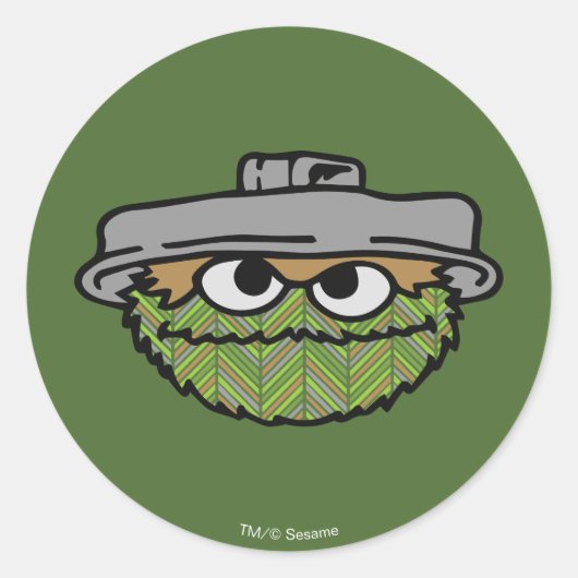 Oscar the Grouch | 80's Throwback Ronde Sticker (Voorkant)
