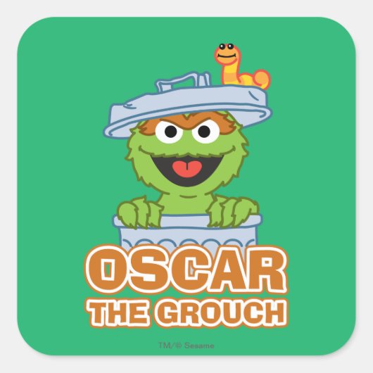 Oscar the Grouch Classic Style Vierkante Sticker (Voorkant)