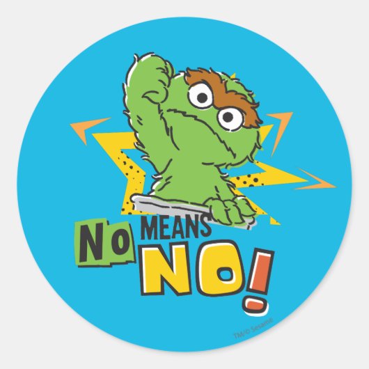 Oscar the Grouch Comic Ronde Sticker (Voorkant)