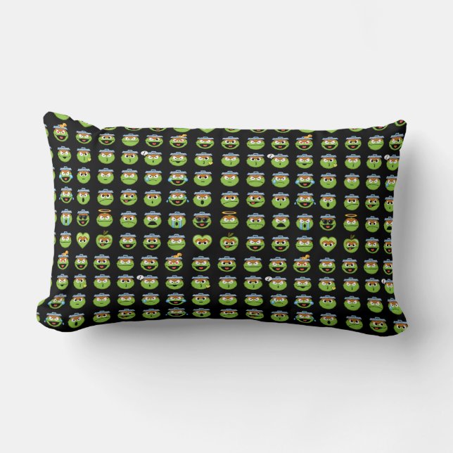 Oscar the Grouch Emoji Pattern Kussen (Voorkant)