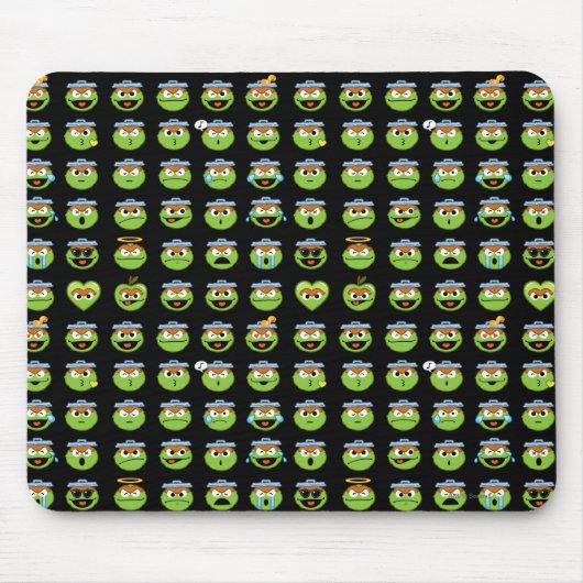 Oscar the Grouch Emoji Pattern Muismat (Voorkant)