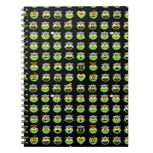Oscar the Grouch Emoji Pattern Notitieboek (Voorkant)