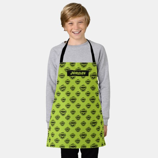 Oscar the Grouch Green Pattern Schort (Gedragen)